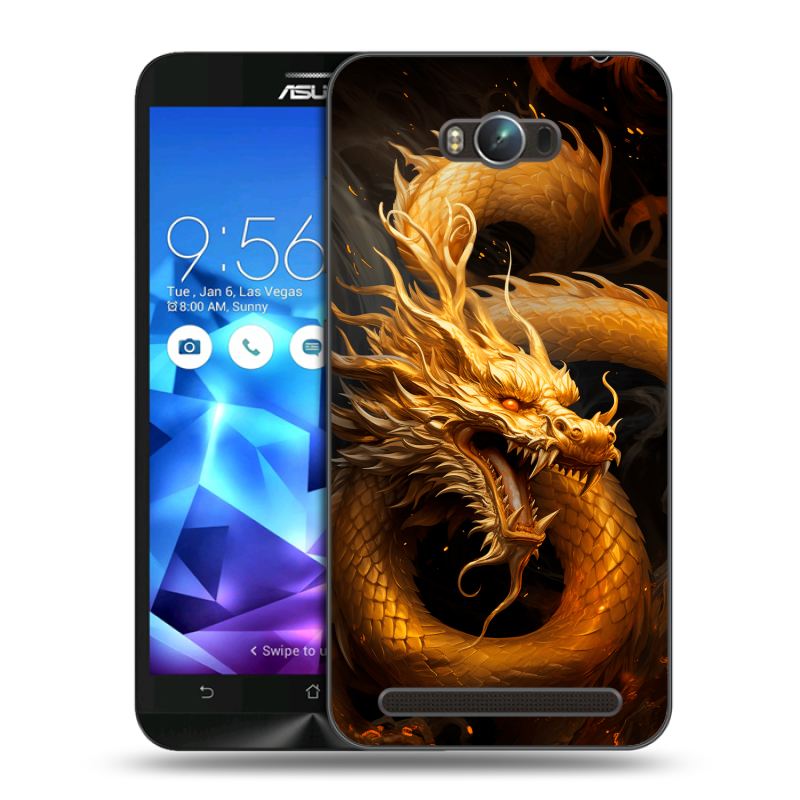 Пластиковый чехол на ASUS ZenFone Max с принтом Золотой дракон Пластиковый чехол на ASUS ZenFone Max с принтом Золотой дракон