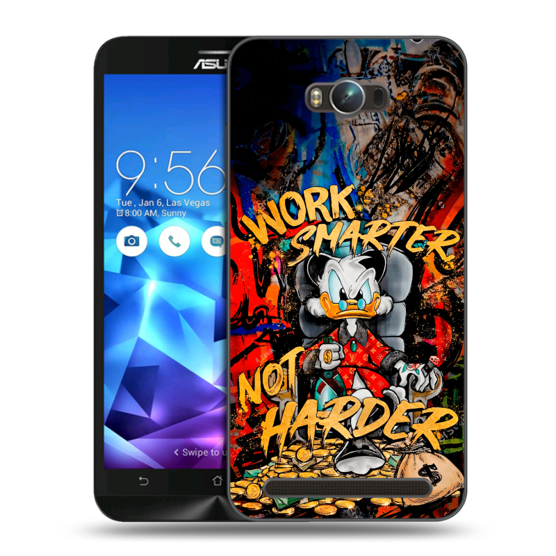 Пластиковый чехол на ASUS ZenFone Max с принтом Дональд Дак Деньги Пластиковый чехол на ASUS ZenFone Max с принтом Дональд Дак Деньги