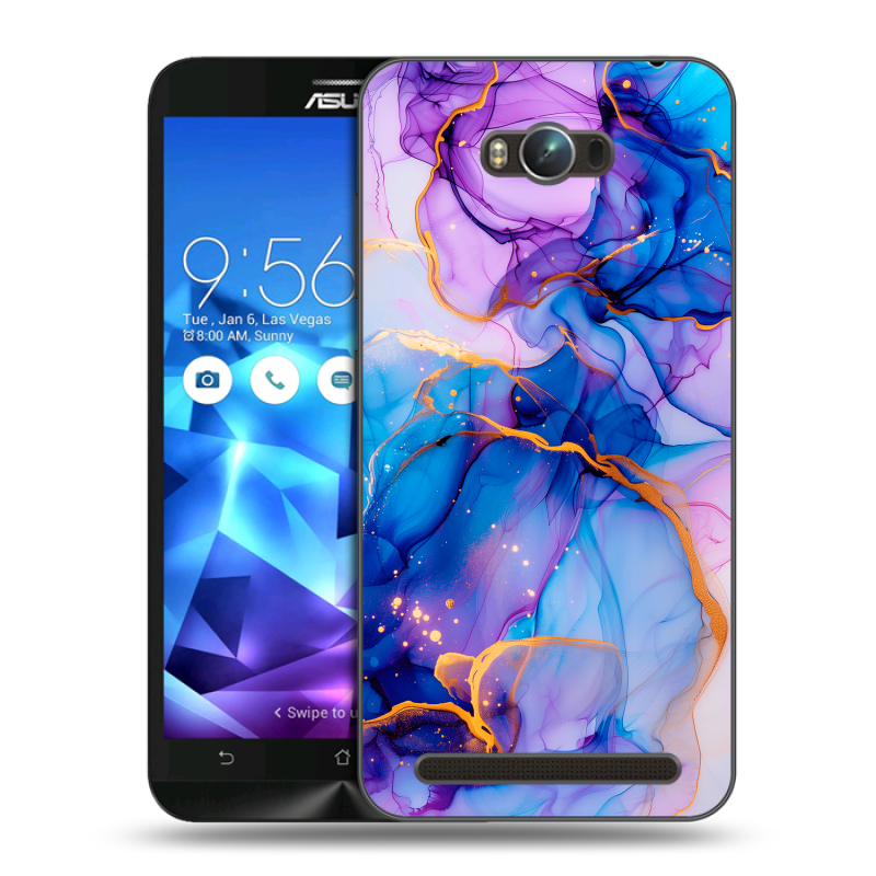 Пластиковый чехол на ASUS ZenFone Max с принтом синий мрамор Пластиковый чехол на ASUS ZenFone Max с принтом синий мрамор