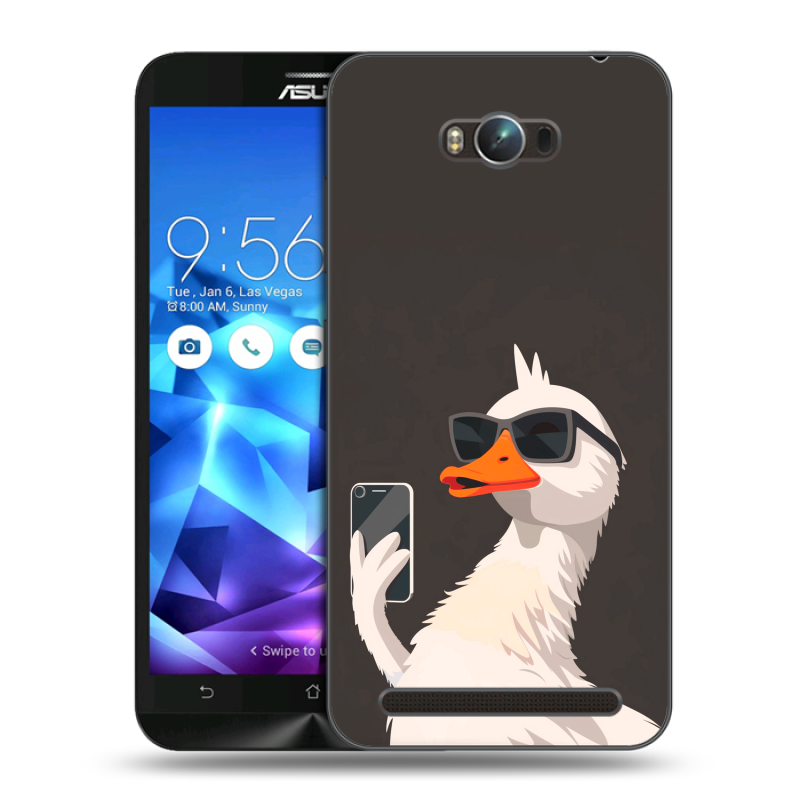 Пластиковый чехол на ASUS ZenFone Max с принтом утка в очках Пластиковый чехол на ASUS ZenFone Max с принтом утка в очках