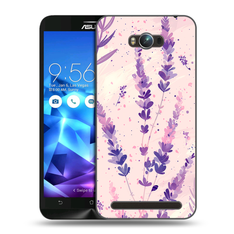 Пластиковый чехол на ASUS ZenFone Max с принтом цветы лаванда Пластиковый чехол на ASUS ZenFone Max с принтом цветы лаванда