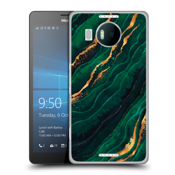 Пластиковый чехол на Microsoft Lumia 950 XL с принтом Мрамор зеленое золото Пластиковый чехол на Microsoft Lumia 950 XL с принтом Мрамор зеленое золото