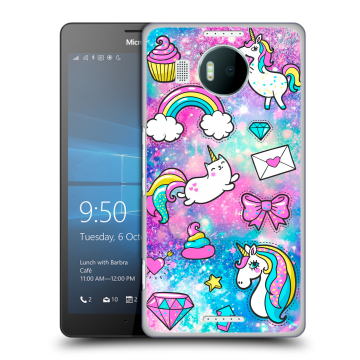 Пластиковый чехол на Microsoft Lumia 950 XL с принтом Единороги