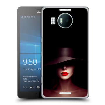 Пластиковый чехол на Microsoft Lumia 950 XL с принтом Девушка в шляпе