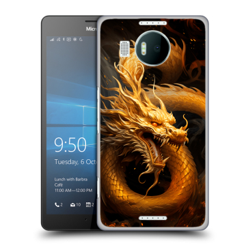 Пластиковый чехол на Microsoft Lumia 950 XL с принтом Золотой дракон
