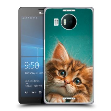 Пластиковый чехол на Microsoft Lumia 950 XL с принтом котенок Пластиковый чехол на Microsoft Lumia 950 XL с принтом котенок
