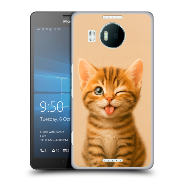 Пластиковый чехол на Microsoft Lumia 950 XL с принтом котенок