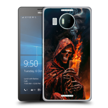 Пластиковый чехол на Microsoft Lumia 950 XL с принтом Скелет и карты