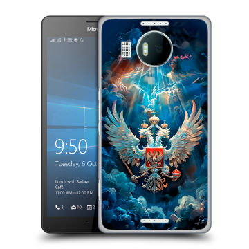 Пластиковый чехол на Microsoft Lumia 950 XL с принтом Герб флаг России