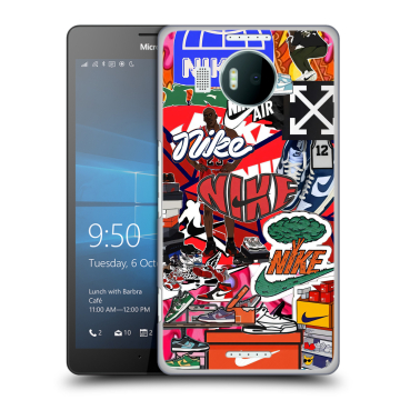 Пластиковый чехол на Microsoft Lumia 950 XL с принтом Найк Nike яркий