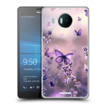 Пластиковый чехол на Microsoft Lumia 950 XL с принтом бабочки и лаванда Пластиковый чехол на Microsoft Lumia 950 XL с принтом бабочки и лаванда