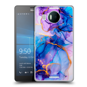 Пластиковый чехол на Microsoft Lumia 950 XL с принтом синий мрамор Пластиковый чехол на Microsoft Lumia 950 XL с принтом синий мрамор