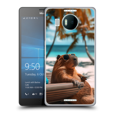 Пластиковый чехол на Microsoft Lumia 950 XL с принтом Капибара Пластиковый чехол на Microsoft Lumia 950 XL с принтом Капибара