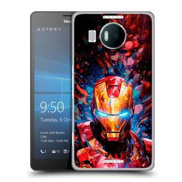 Пластиковый чехол на Microsoft Lumia 950 XL с принтом Железный человек Ironman