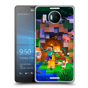 Пластиковый чехол на Microsoft Lumia 950 XL с принтом Майнкрафт Minecraft