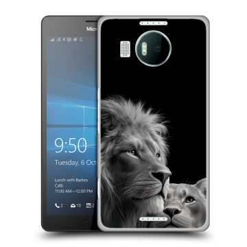 Пластиковый чехол на Microsoft Lumia 950 XL с принтом Лев кошки