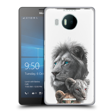Пластиковый чехол на Microsoft Lumia 950 XL с принтом Львы