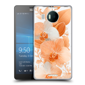 Пластиковый чехол на Microsoft Lumia 950 XL с принтом Бежевые цветы