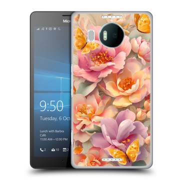 Пластиковый чехол на Microsoft Lumia 950 XL с принтом Цветы и бабочки