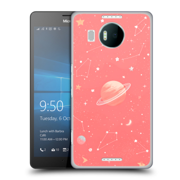Пластиковый чехол на Microsoft Lumia 950 XL с принтом Розовый космос