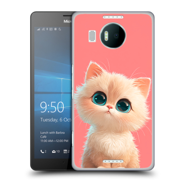 Пластиковый чехол на Microsoft Lumia 950 XL с принтом Розовый котенок