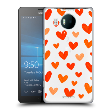 Пластиковый чехол на Microsoft Lumia 950 XL с принтом Сердечки