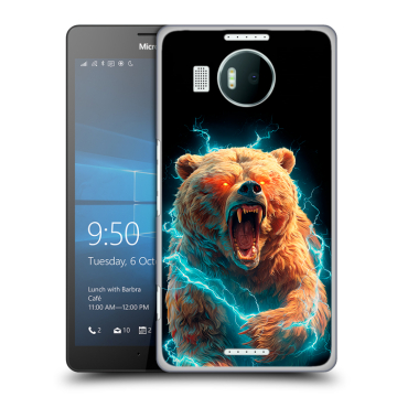 Пластиковый чехол на Microsoft Lumia 950 XL с принтом Медведь