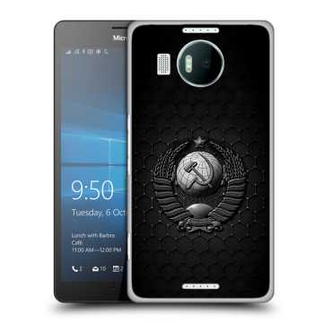 Пластиковый чехол на Microsoft Lumia 950 XL с принтом Герб Флаг СССР