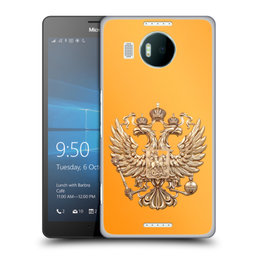 Пластиковый чехол на Microsoft Lumia 950 XL с принтом Герб Флаг России Пластиковый чехол на Microsoft Lumia 950 XL с принтом Герб Флаг России