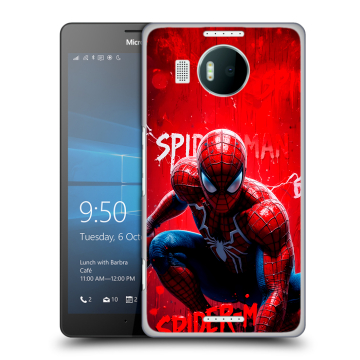 Пластиковый чехол на Microsoft Lumia 950 XL с принтом Spiderman Человек паук