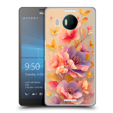 Пластиковый чехол на Microsoft Lumia 950 XL с принтом Цветы и бабочки Пластиковый чехол на Microsoft Lumia 950 XL с принтом Цветы и бабочки