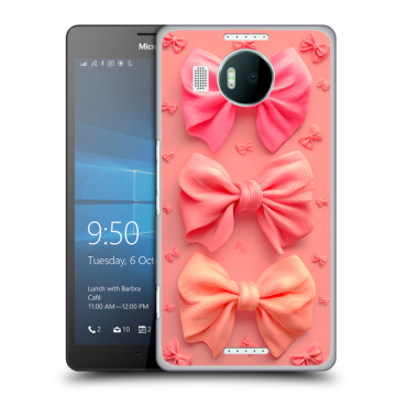 Пластиковый чехол на Microsoft Lumia 950 XL с принтом Розовые бантики