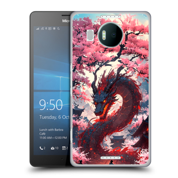 Пластиковый чехол на Microsoft Lumia 950 XL с принтом Дракон Японский