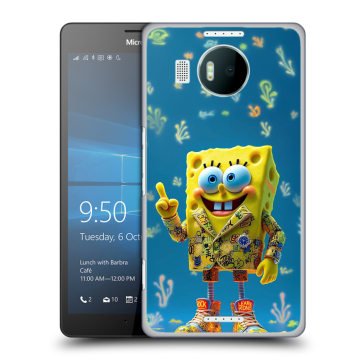 Пластиковый чехол на Microsoft Lumia 950 XL с принтом Спанч боб Спанчбоб
