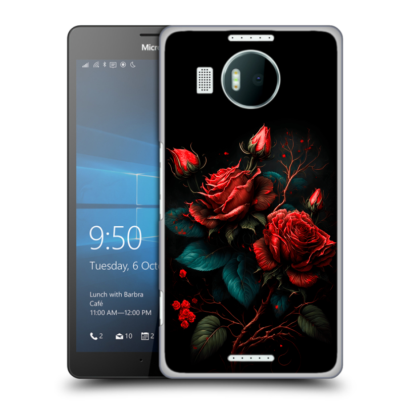 Пластиковый чехол на Microsoft Lumia 950 XL с принтом Розы красные Пластиковый чехол на Microsoft Lumia 950 XL с принтом Розы красные