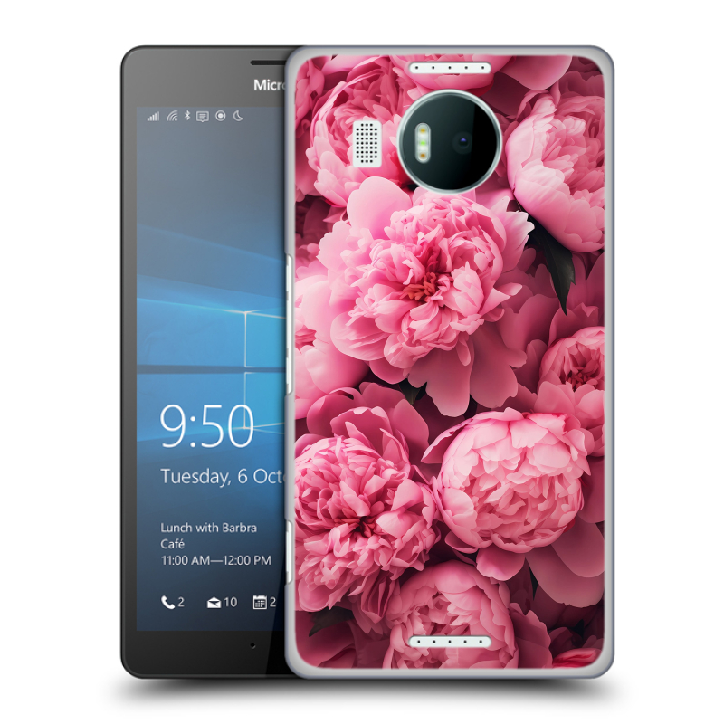 Пластиковый чехол на Microsoft Lumia 950 XL с принтом цветы пионы Пластиковый чехол на Microsoft Lumia 950 XL с принтом цветы пионы