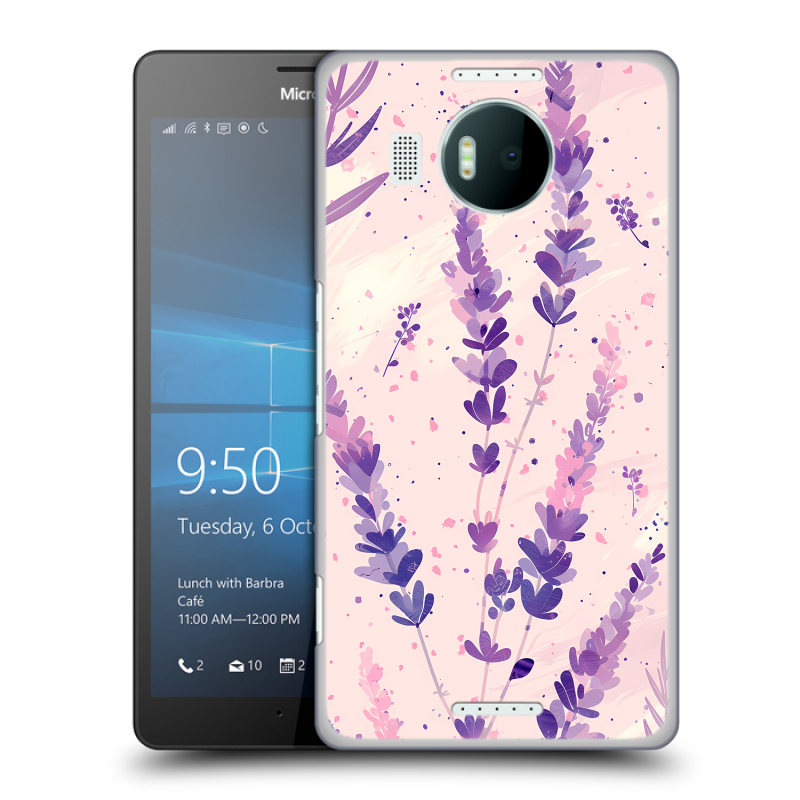 Пластиковый чехол на Microsoft Lumia 950 XL с принтом цветы лаванда Пластиковый чехол на Microsoft Lumia 950 XL с принтом цветы лаванда