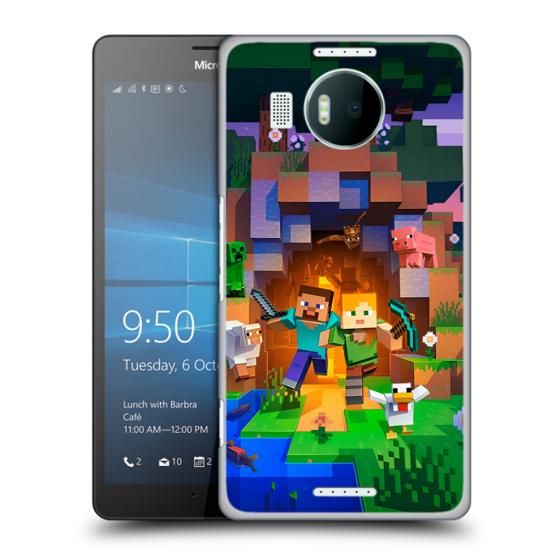 Пластиковый чехол на Microsoft Lumia 950 XL с принтом Майнкрафт Minecraft Пластиковый чехол на Microsoft Lumia 950 XL с принтом Майнкрафт Minecraft
