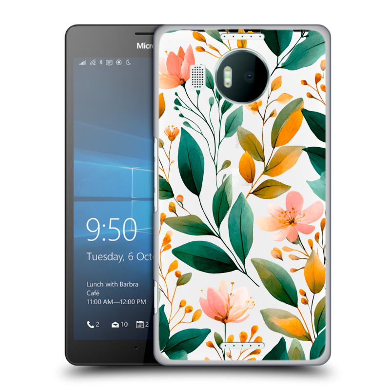 Пластиковый чехол на Microsoft Lumia 950 XL с принтом Цветы паттерн Пластиковый чехол на Microsoft Lumia 950 XL с принтом Цветы паттерн