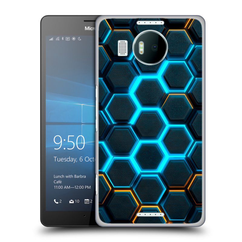 Пластиковый чехол на Microsoft Lumia 950 XL с принтом Неоновые соты Пластиковый чехол на Microsoft Lumia 950 XL с принтом Неоновые соты