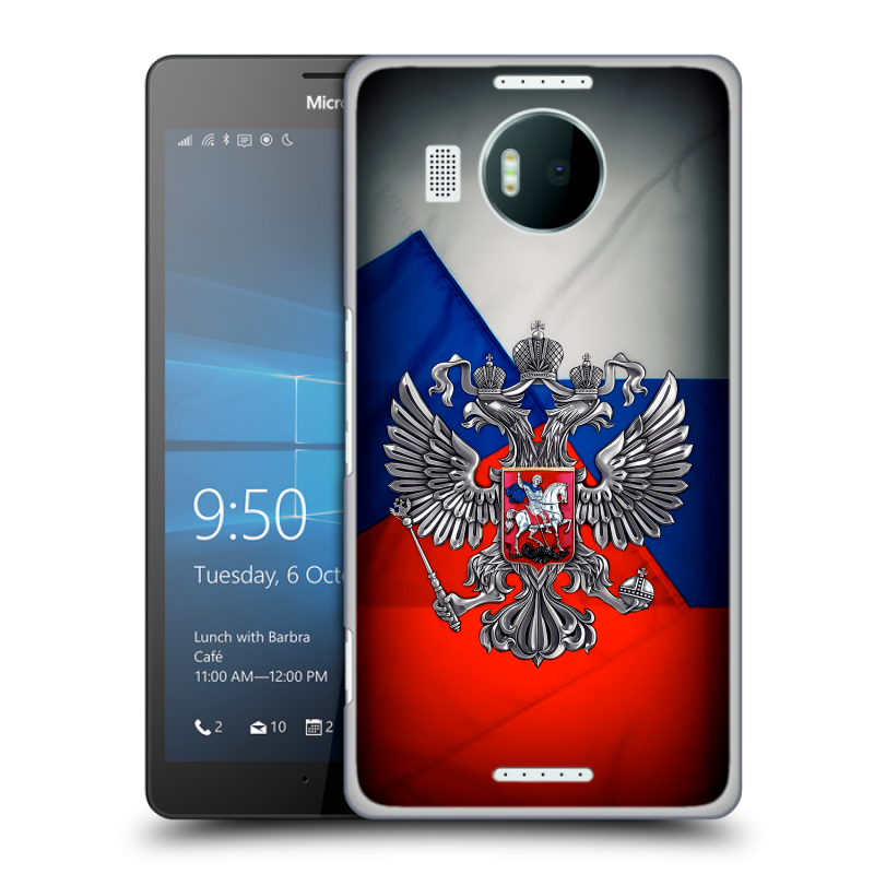 Пластиковый чехол на Microsoft Lumia 950 XL с принтом Флаг России Пластиковый чехол на Microsoft Lumia 950 XL с принтом Флаг России