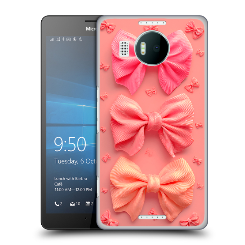 Пластиковый чехол на Microsoft Lumia 950 XL с принтом Розовые бантики Пластиковый чехол на Microsoft Lumia 950 XL с принтом Розовые бантики