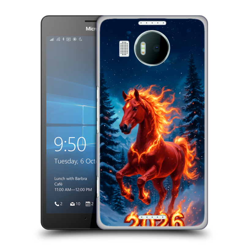 Пластиковый чехол на Microsoft Lumia 950 XL с принтом Новый год коня Пластиковый чехол на Microsoft Lumia 950 XL с принтом Новый год коня