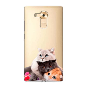 Силиконовый чехол на Huawei Mate 8 с принтом Кошки Силиконовый чехол на Huawei Mate 8 с принтом Кошки