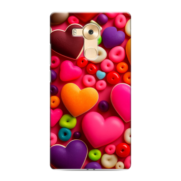 Силиконовый чехол на Huawei Mate 8 с принтом Сердечки Силиконовый чехол на Huawei Mate 8 с принтом Сердечки