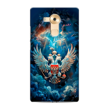 Силиконовый чехол на Huawei Mate 8 с принтом Герб флаг России Силиконовый чехол на Huawei Mate 8 с принтом Герб флаг России