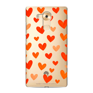 Силиконовый чехол на Huawei Mate 8 с принтом Сердечки Силиконовый чехол на Huawei Mate 8 с принтом Сердечки