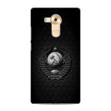Силиконовый чехол на Huawei Mate 8 с принтом Герб Флаг СССР