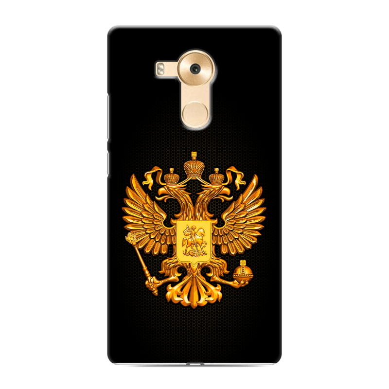 Пластиковый чехол на Huawei Mate 8 с принтом Герб России желтый Пластиковый чехол на Huawei Mate 8 с принтом Герб России желтый