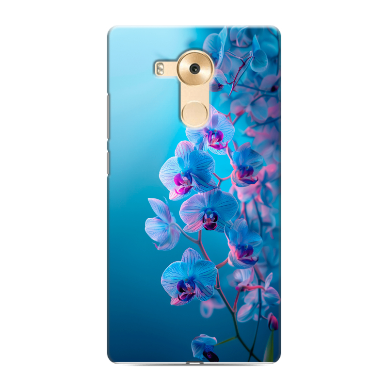 Пластиковый чехол на Huawei Mate 8 с принтом голубые орхидеи Пластиковый чехол на Huawei Mate 8 с принтом голубые орхидеи
